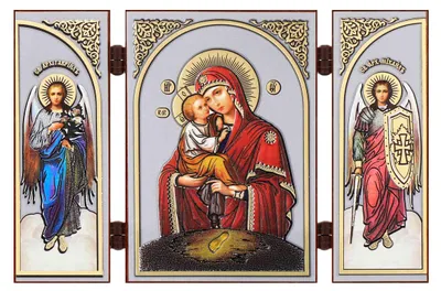 Produktbild von Gottesmutter von Pochaev Holz Ikone Triptychon Christlich Reise Altar 16857