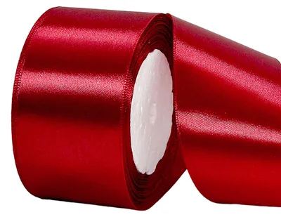 Satinschleifenband 50 mm x 22 m, dunkelrot, Polyester