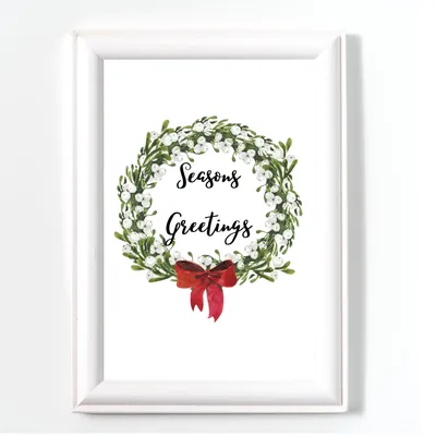 Weihnachtskranz-Poster A4, Hochglanz-Fotopapier, ohne Rahmen