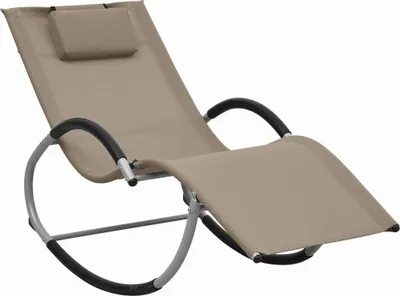 Image de The Living Store Chaise longue avec coussin Taupe Textilène