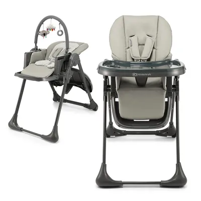 Immagine prodotto di Kinderkraft TUMMIE Seggiolone regolabile 2-in-1 con vassoio rimovibile Grigio