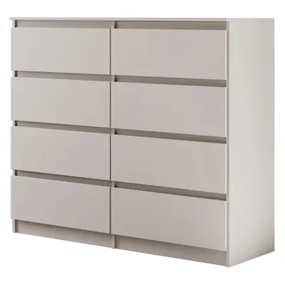 Produktbild von BEAUTYSOFA | Kommode LEMON 120 cm Kaschmir, Sideboard mit 8 Schubladen, Modernes Aufbewahrungsschrank für Schlafzimmer, Wohnzimmer und Flur