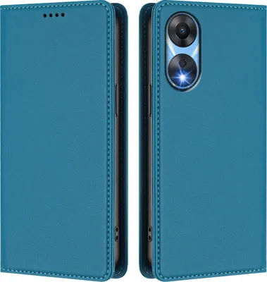 Produktbild von Handyhülle für Oppo A78 5G, Kunstleder Klapphülle Stoßfeste Magnetische Hülle mit Ständer Blau