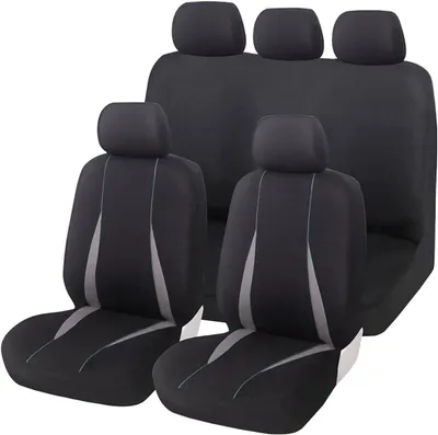 Produktbild von Autositzbezüge 9-teilig, grau Polyester, für Autositz