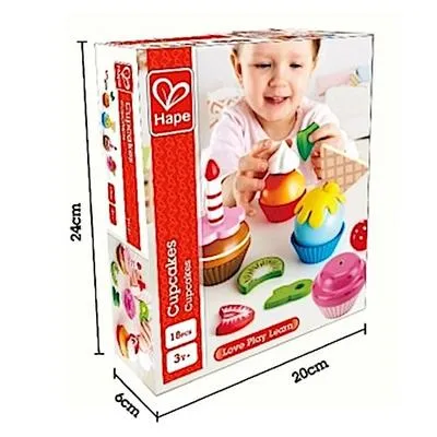 Produktbild von Hape Cupcakes Küchenspielzeug Kuchen Törtchen Rollenspiel Kochen Spielzeug Spiel