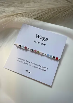 Produktbild von Sternzeichen-Armband Waage mit silbernen Kugeln