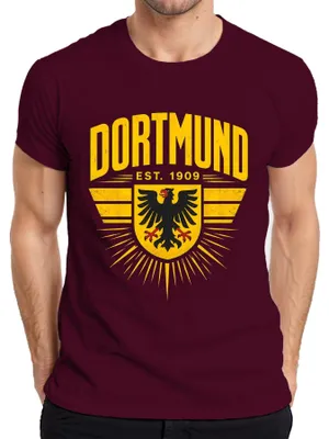 Immagine prodotto di T-shirt "Dortmund Est 1909 Adler Wappen Ruhrpott Statement", colore bordeaux, taglia M