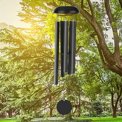 Produktbild von 80cm Windspiel für draußen, 6 Metallröhren, angenehme Melodie, dekoratives Windspiel, geeignet für Garten, Innenbereich, Hofdekoration