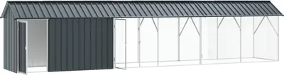 Obrázok produktu pre vidaXL Klietka pre vtáky antracitová 630 x 103 x 142 cm Pozinkovaná oceľ