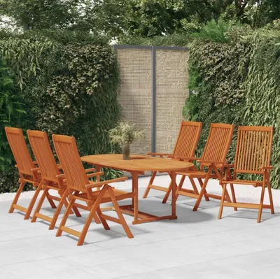 Produktbild von Maison Exclusive - 7-tlg. Garten-Essgruppe Massivholz Eukalyptus