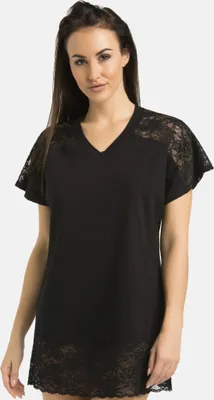 Immagine prodotto di Camicia da notte Teyli in cotone e pizzo Lotti Donna 2809 nero S