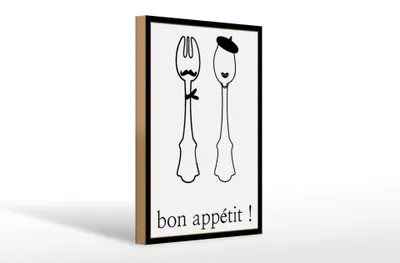 Produktbild von Holzschild Spruch 20x30cm Bon Appetit Schild