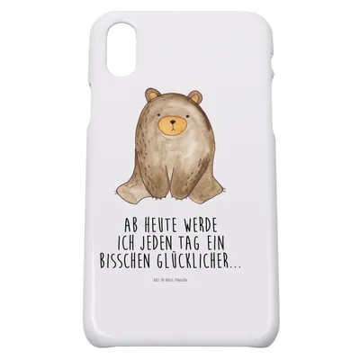 Produktbild von Mr. & Mrs. Panda Iphone 10 Handyhülle Bär sitzend - Weiß - Geschenk, Hülle, Cover, X, Handy, Teddy