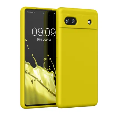 Produktbild von kwmobile Handyhülle für Google Pixel 6a Hülle, für Pixel 6a Case - Hülle Silikon - kabelloses Laden - Strahlend Gelb