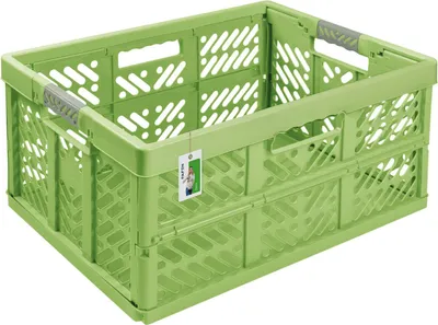 Produktbild von Klappbox Einkaufskorb Aufbewahrungsbox Ben 45L Mit Soft-Touch Griffen Grass Green