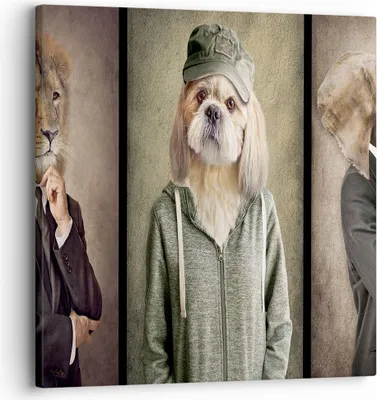 Produktbild von Bild auf Leinwand - Leinwandbild - Tier Abstraktion - 30x30cm - Wand Bild - Wanddeko - Wandbilder - Leinwanddruck - Bilder - Kunstdruck - Wanddekoration - Leinwand bilder - Wandkunst - AC30x30-4089