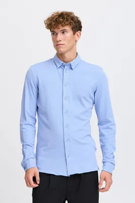 Produktbild von Casual Friday CFARTHUR Herren Business Hemd Jersey Piquet Hemd Herrenhemd Baumwollmischung leicht elastisch slim fit