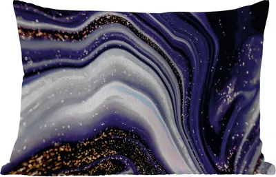 Produktbild von MuchoWow® Outdoor Kissen - Marmor - Lila - Luxus - Marmoroptik - Glitzer - 60x40 cm - Wetterfest - Lounge Kissen - Zierkissen - Kissen für Innenräume
