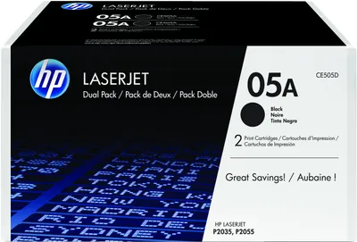 Produktbild von HP 05A 2x Schwarz LaserJet Tonerpatrone