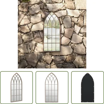 Produktbild von The Living Store Gartenspiegel Sand 70x30 cm Eisen