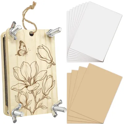 Produktbild von Holzblumenpresse - 1-schichtige Taschenpresse für Pflanzen - 2,5 x 3,9 Zoll - DIY Pflanzenkonservierung und Handwerk