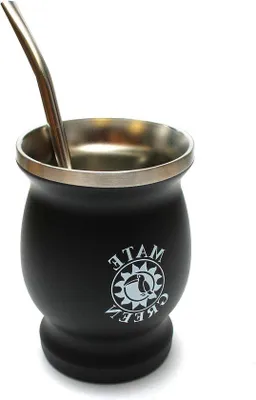 Produktbild von Famanu Mate Green Becher Set - Edelstahlstrohhalm - doppelwandige Isolierung - spülmaschinenfest
