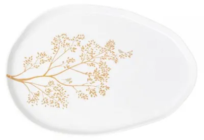 Produktbild von Räder Design Schale Goldzweig Goldvogel Baum Weiß-Gold (28,5x20cm)