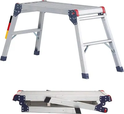 Productafbeelding van Altrex Altavista 700 aluminium werkplatform, inklapbare werksteiger tot 150 kg, werkplatform met veiligheidsvergrendeling, aluminium loopvlak, professioneel werkplatform voor huis en werkplaats