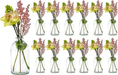 Productafbeelding van Famanu Mini-vaasjes - Glazen flesjes voor decoratie