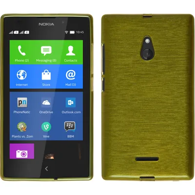 Produktbild von PhoneNatic Case kompatibel mit  Nokia XL - pastellgrün Silikon Hülle brushed + 2 Schutzfolien