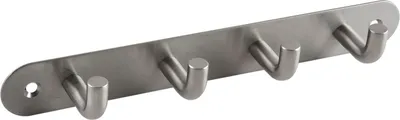 Zdjęcie produktu dla Wieszak Sepa z 4 haczykami, szerokość 220 mm, szczotkowana stal nierdzewna