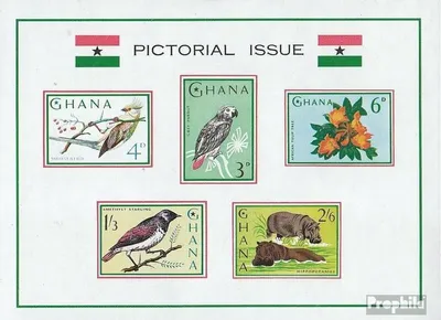 Produktbild von Briefmarken Ghana 1964 Mi Block15 (kompl.Ausg.) postfrisch Fauna und Flora