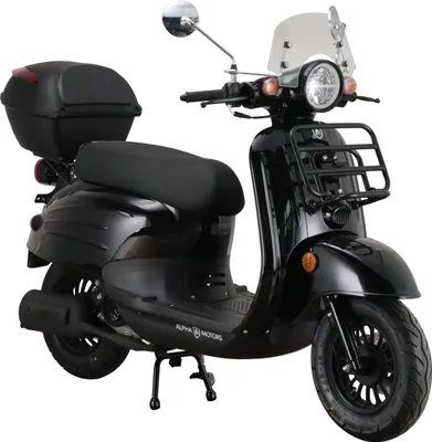 Produktbild von Motorroller Adria 50 ccm 45 km/h EURO 5 schwarz inkl. Windschild und Topcase