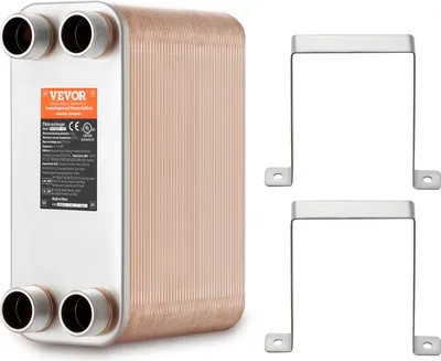 Produktbild von Wymiennik ciepła VEVOR, 127 x 305 mm, 80 płyt, lutowany płytowy wymiennik ciepła, wymiennik ciepła woda-woda z miedzi/316L stali nierdzewnej