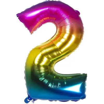 Image de Ballon en plastique - nombre coloré - - nombre 2 - deux