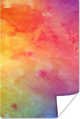 Produktbild von MuchoWow® Poster Aquarell - Rosa - Orange - Lila 40x60 cm - Plakate für die Wand - Poster Babyzimmer