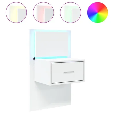 Produktbild von Wand-Nachttisch mit LED-Leuchten Weiß