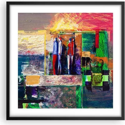 Produktbild von Gerahmtes Poster - Schwarzer Rahmen - Abstraktion modern - 50x50 cm - Wand Bild - Wanddeko - Wandbilder - Kunstposter - Wandposter - Bilderrahmen - Bilder - Kunstdruck - Wandbild - P2BAC50x50-3670
