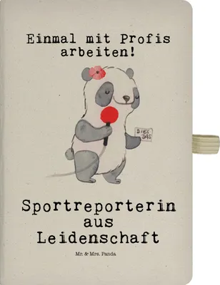 Produktbild von Mr. & Mrs. Panda notizbuch Sportreporterin Leidenschaft - Transparent - Geschenk, Skizzenbuch, Kladde, Jubiläum, Adressbuch, Tagebuch, Journal