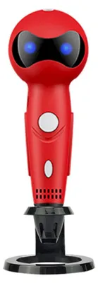 Produktbild von Zimilo 3D-Stift Roboter-Design, Sprachansage, PLA-Filament, 2 Geschwindigkeiten, LED-Anzeige, Micro-USB, 3D-Zeichenstift, Kinder, Rot