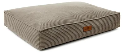 Produktbild von Orthopädisches Hundekissen - Hundekorb - XXL - Füllung aus Schaumstoffflocken - Rippstoff in Mokka Taupe - 120x80x18cm