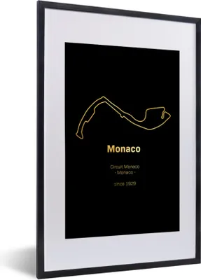 Produktbild von MuchoWow® Gerahmtes Poster Formel 1 - Monaco - Rennstrecke 40x60 cm - Poster mit Schwarzem Bilderrahmen Wandposter Rahmen Foto Bilder - Poster in Rahmen