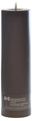 Produktbild von LED Kunststoffkerze Outdoor grau 35 x Ø 10 cm Flackerflamme & Timer