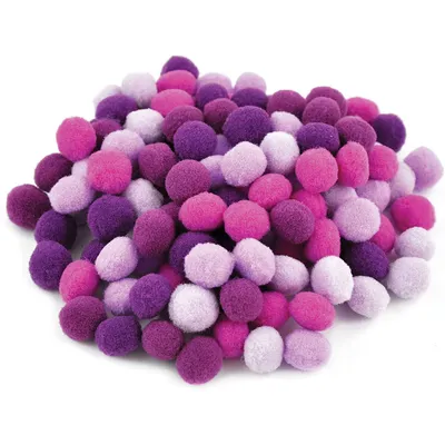 Image de Meyco Pom Pons rose violet et lilas assortis 120 pièces en 10mm