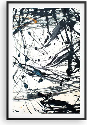 Produktbild von Gerahmtes Poster - Schwarzer Rahmen - Abstraktion modern - 61x91,5 cm - Wand Bild - Wanddeko - Wandbilder - Kunstposter - Wandposter - Bilderrahmen - Bilder - Kunstdruck - Wandbild - P2BPA61x91-3442