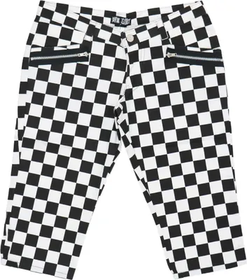 Produktbild von Shorts für Frauen im Karo-Design aus 100% Baumwolle mit Reißverschlüssen