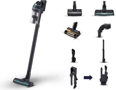 Produktbild von Samsung VS20C8524TB, 2-in-1-Stabstaubsauger, Beutellos, Schwarz, Blau, Rechteckig, Trocken, Multizyklonisch