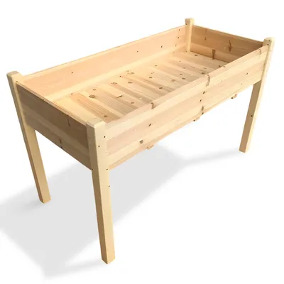 Image de IvoQ Jardinière Surélevée – Bois – Bac de Culture en Bois – Résistant aux Intempéries – 126x60x76 cm – Pour Balcon & Jardin
