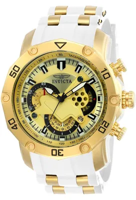 Produktbild von Invicta Pro Diver - SCUBA 23424 Herren Uhr - Quartz Bewegung - Edelstahl mit Goldenem Zifferblatt - 50 mm