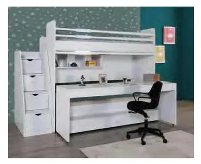 Image de Lit superposé Lit d'enfant Chambre d'adolescent Bois Chambre d'enfant Blanc Lit Nouveau